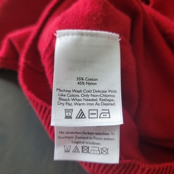 Eddie Bauer Button Up Crewneck Christine Red Cardigan Sweater Size Small - Picture 10 of 11